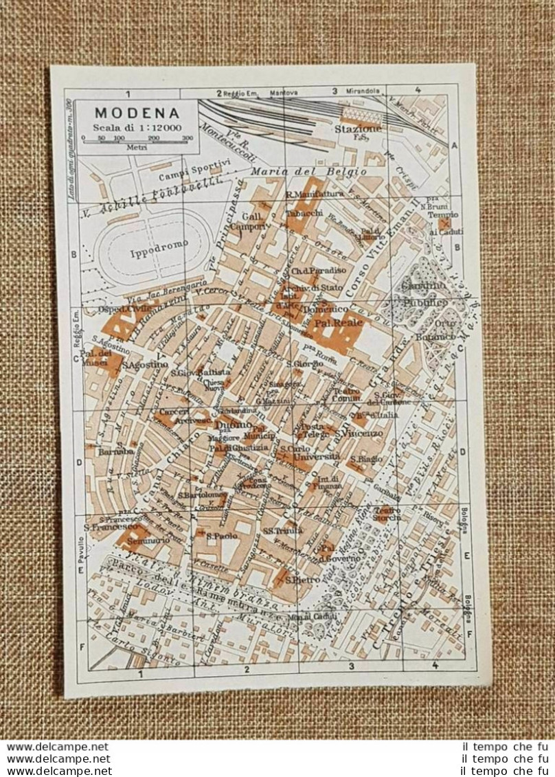 Pianta O Piantina Del 1937 La Città Di Modena Emilia Romagna T.C.I. - Mapas Geográficas