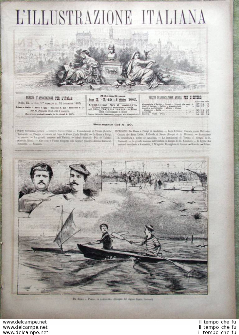 L'Illustrazione Italiana Del 1 Ottobre 1882 Inondazione Verona Egitto Moltrasio - Vor 1900