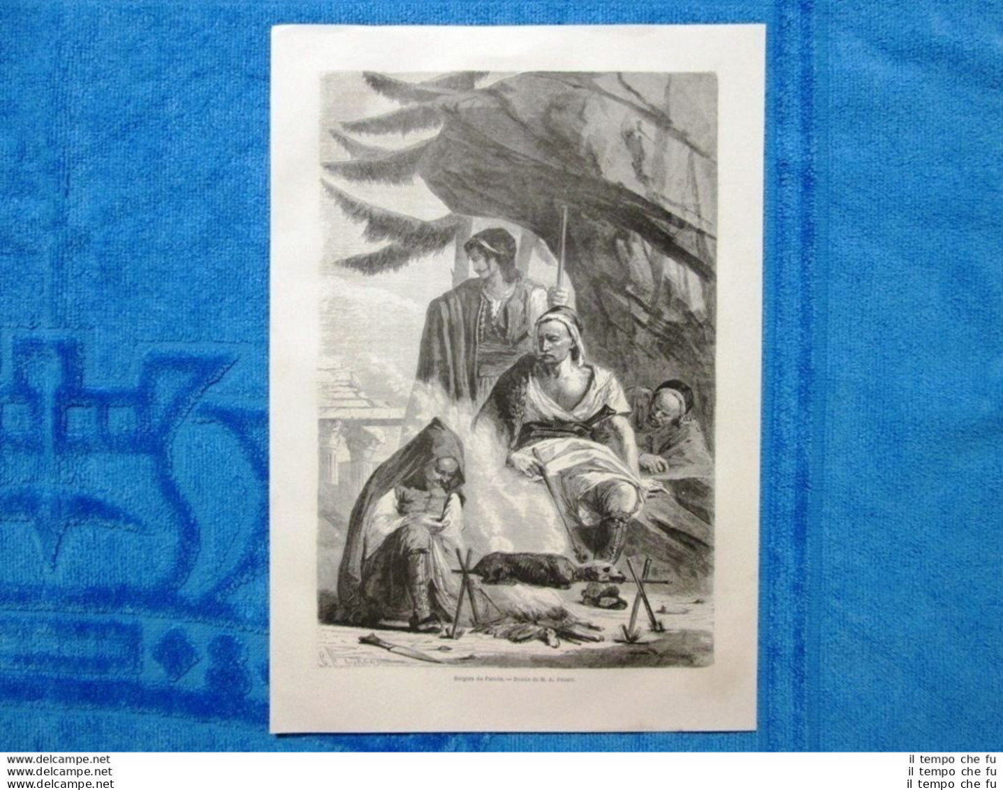 Gravure Année 1862 - Bergers Du Parnes (Grèce) - Pastori Del Parnaso (Grecia) - Voor 1900