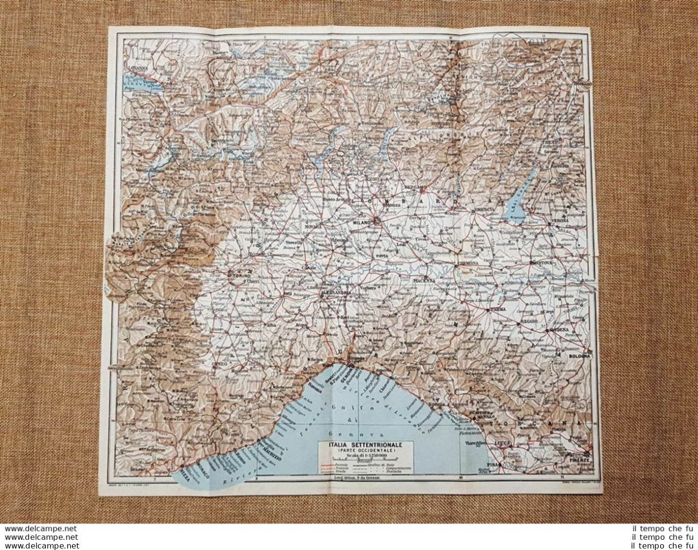Carta O Cartina Del 1923 Italia Settentrionale (Parte Occidentale) T.C.I. - Cartes Géographiques
