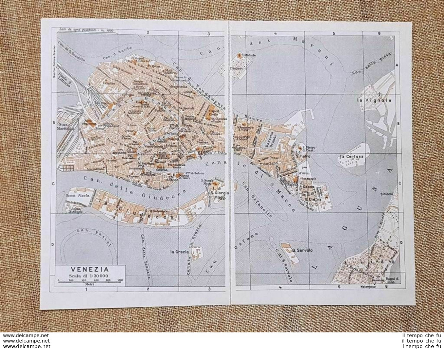 Pianta O Piantina Del 1937 La Città Di Venezia Veneto T.C.I. - Carte Geographique