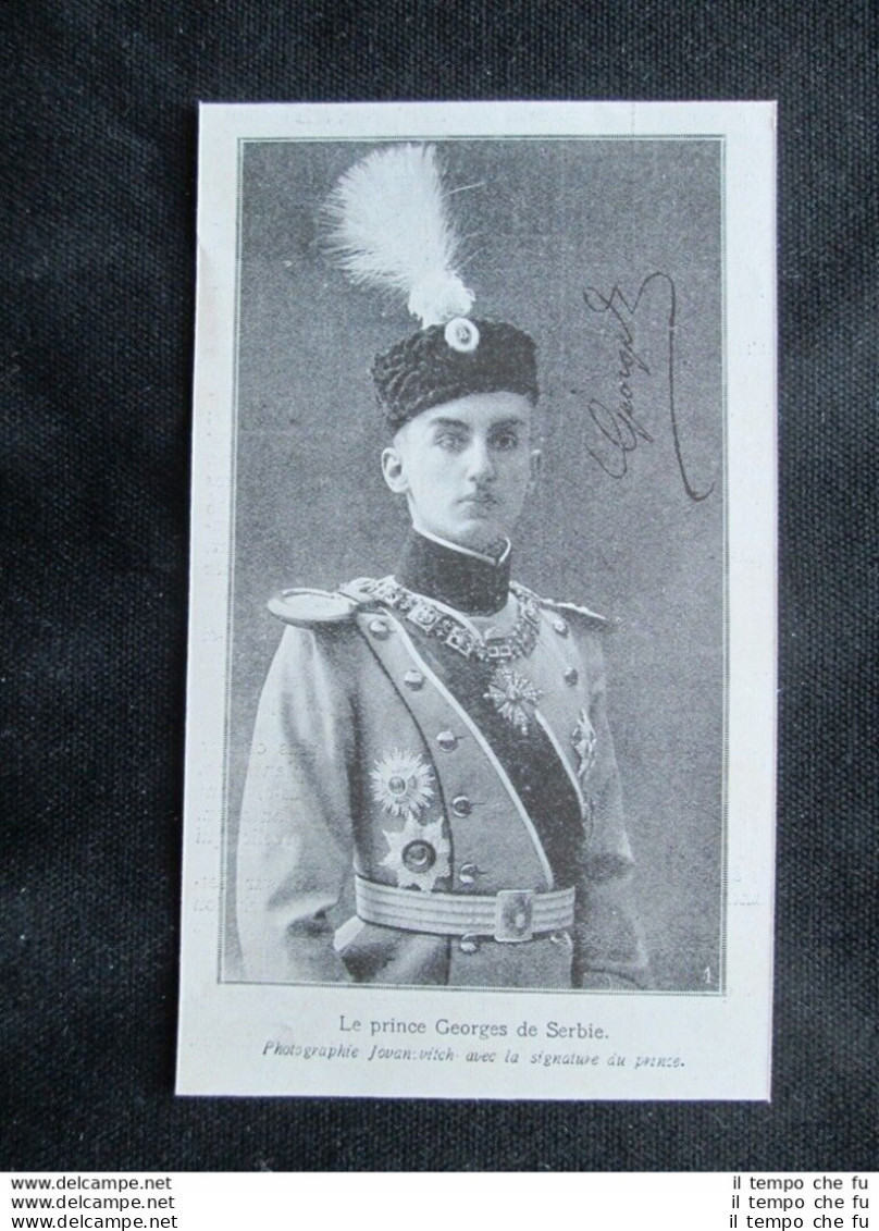 Il Principe Georges Di Serbia Stampa Del 1909 - Sonstige & Ohne Zuordnung