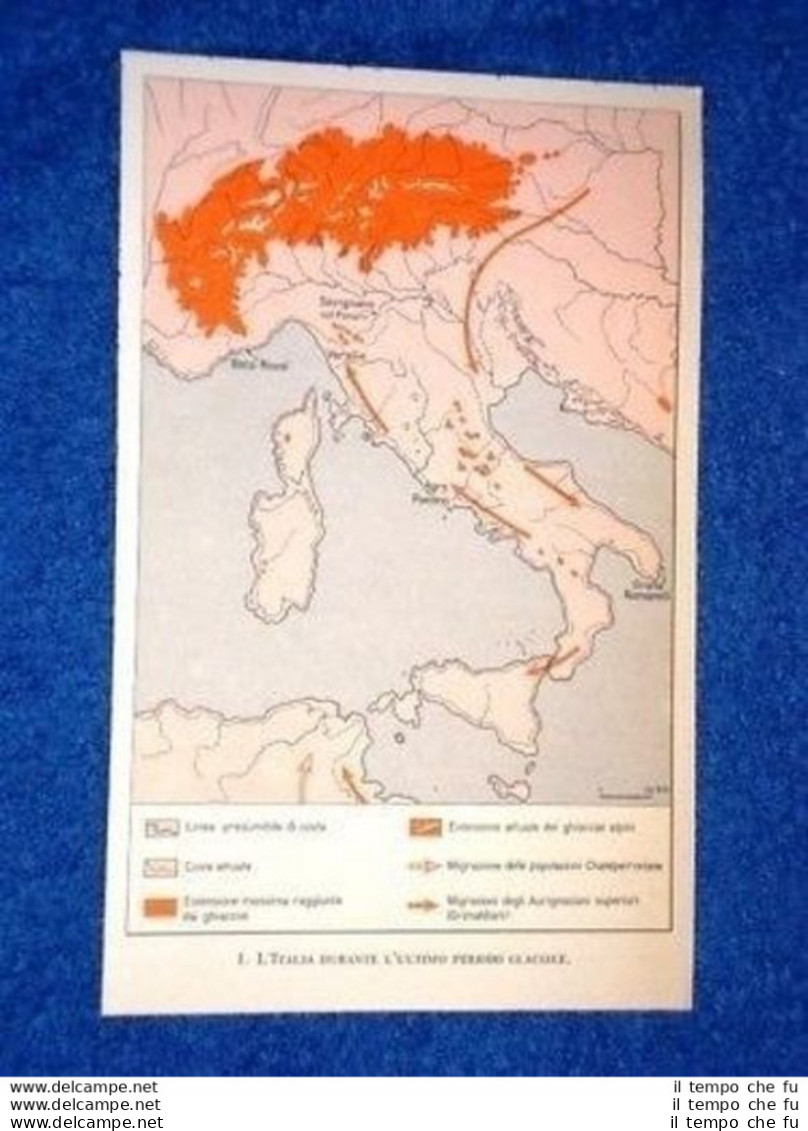 Cartina Italia Ultimo Periodo Glaciale Glaciazione - Andere & Zonder Classificatie