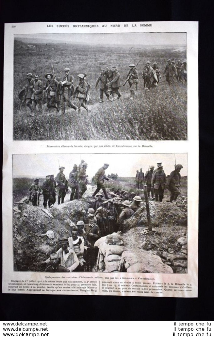 Prisonniers Allemands Blessés à Contalmaison WW1 Guerra 1914 - 1918 - Other & Unclassified