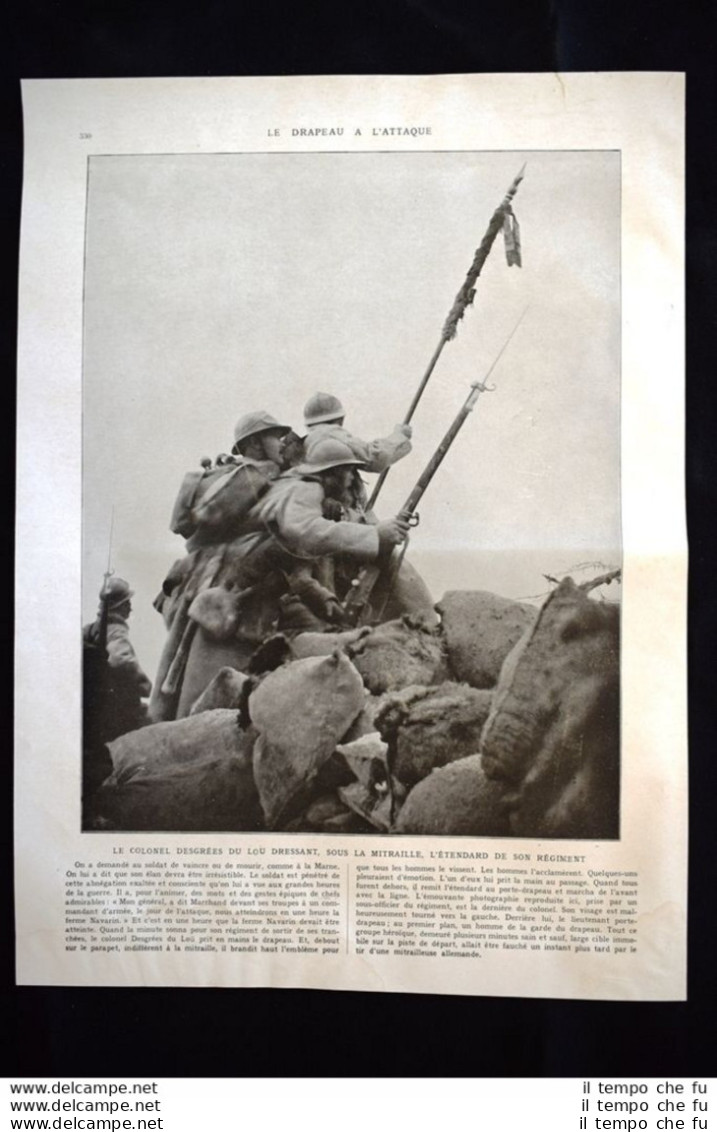 Le Colonel Desgrées Du Lou Dressant L'étendard De RegimentWW1 Guerra 1914 - 1918 - Sonstige & Ohne Zuordnung