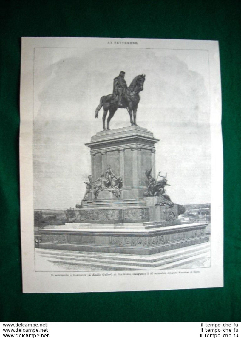 Roma Nel 1895 - Monumento A Garibaldi Al Gianicolo, Inaugurato Il 20 Settembre - Ante 1900