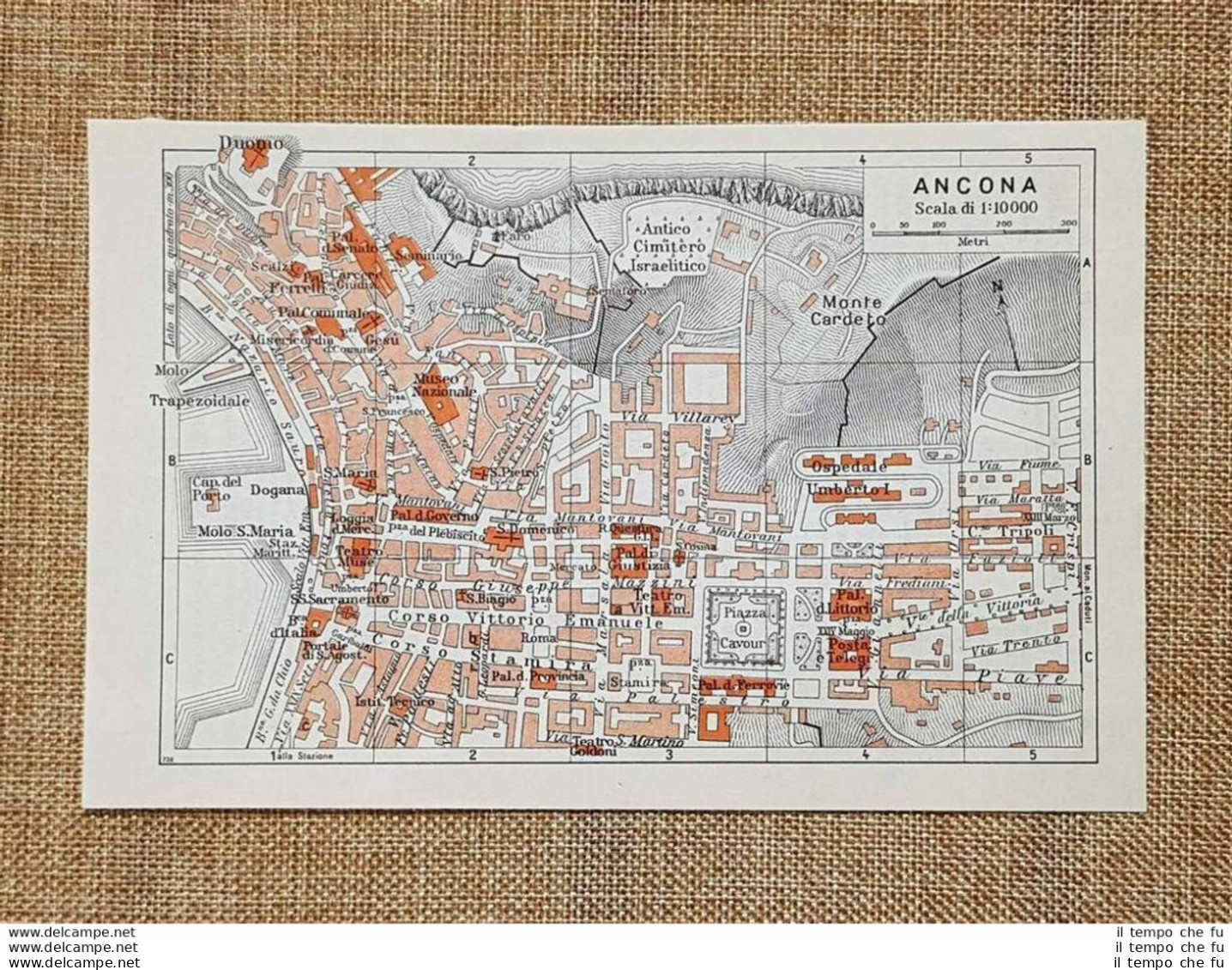 Pianta O Piantina Del 1939 La Città Di Ancona Marche T.C.I. - Geographische Kaarten
