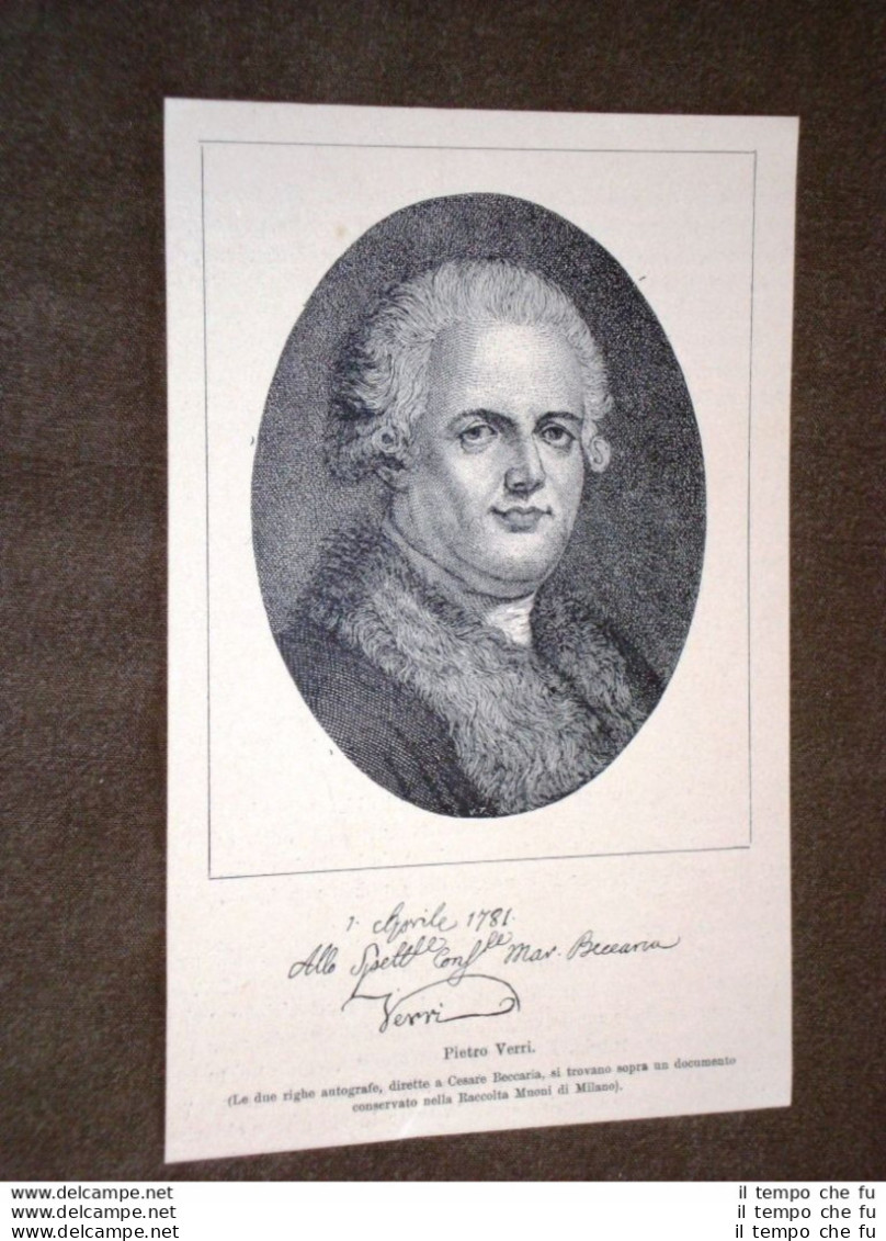 Conte Pietro Verri Milano, 12 Dicembre 1728 – Milano, 28 Giugno 1797 - Sonstige & Ohne Zuordnung