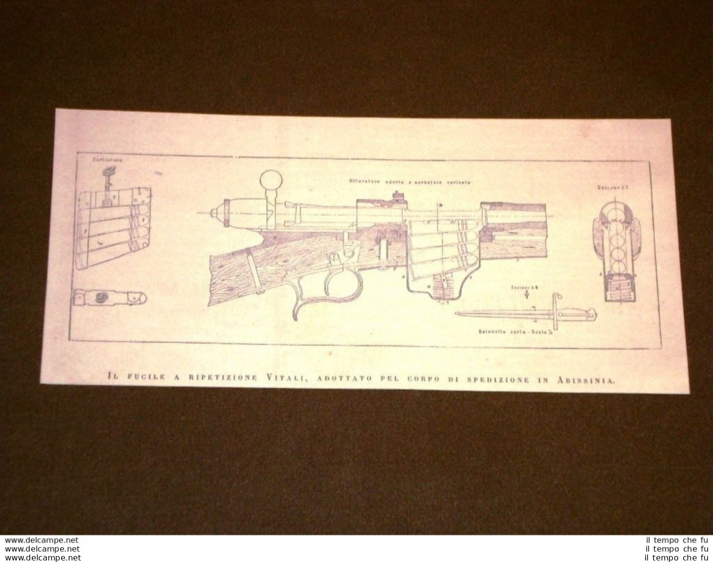 Invenzione Del 1888 Fucile A Ripetizione Vitali Spedizione In Abissinia - Before 1900