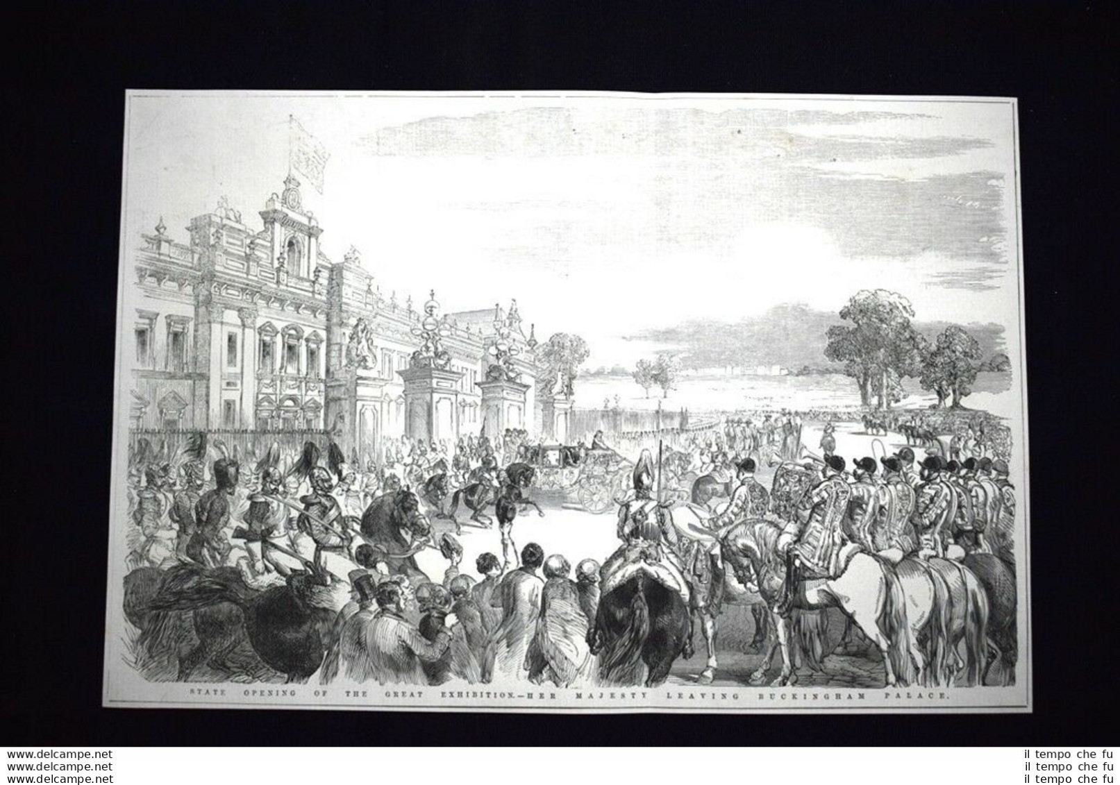 Esposizione Di Londra 1851: Regina Vittoria.Buckingham Palace Incisione Del 1851 - Before 1900