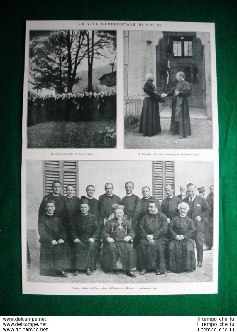 Nel 1922 Vita Sacerdotale Papa Pio XI Asso Mons. Schopher Don. G. Volonteri - Altri & Non Classificati
