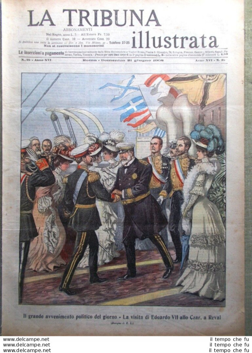 La Tribuna Illustrata 21 Giugno 1908 Coppa Florio Prinetti Boissier Rocca Pietra - Autres & Non Classés