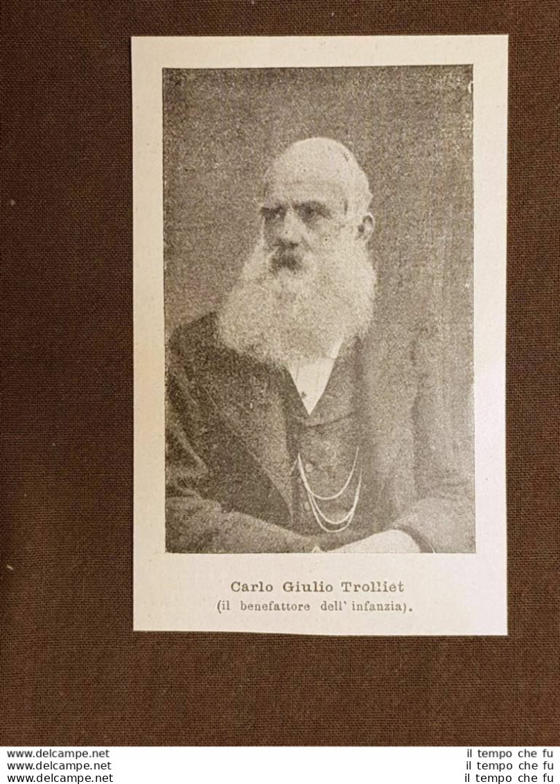 Carlo Giulio Trolliet Stampa Del 1896 - Avant 1900