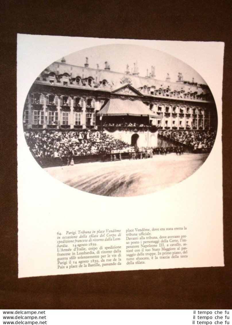 Risorgimento Parigi Nel 1859 Corpo Spedizione Ritorno Dalla Lombardia Nel 1859 - Andere & Zonder Classificatie