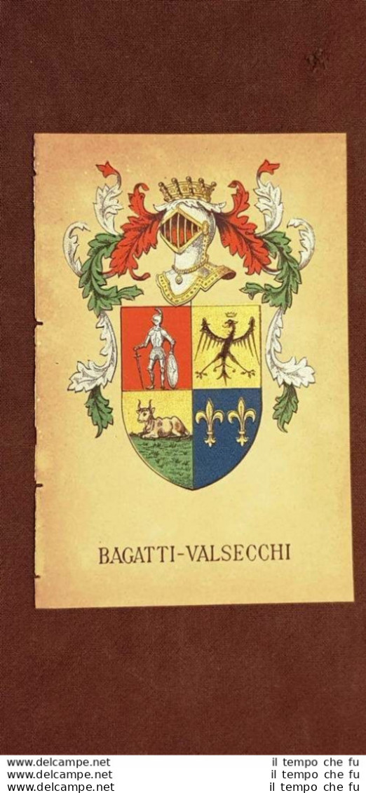 Stemma Bagatti - Valsecchi Famiglia Nobile Cromolitografia 1880 Annuario Nobiltà - Before 1900