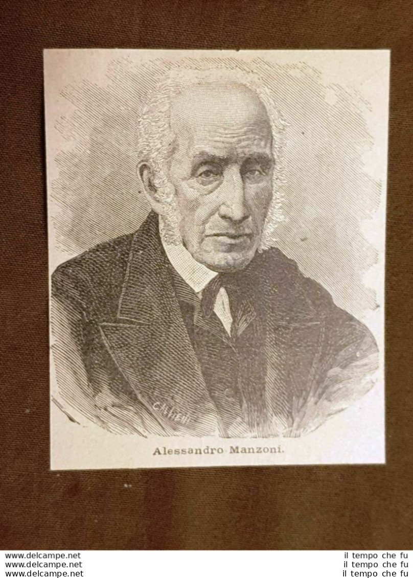 Alessandro Manzoni Milano, 7 Marzo 1785–22 Maggio 1873 Scrittore Stampa Del 1896 - Vor 1900