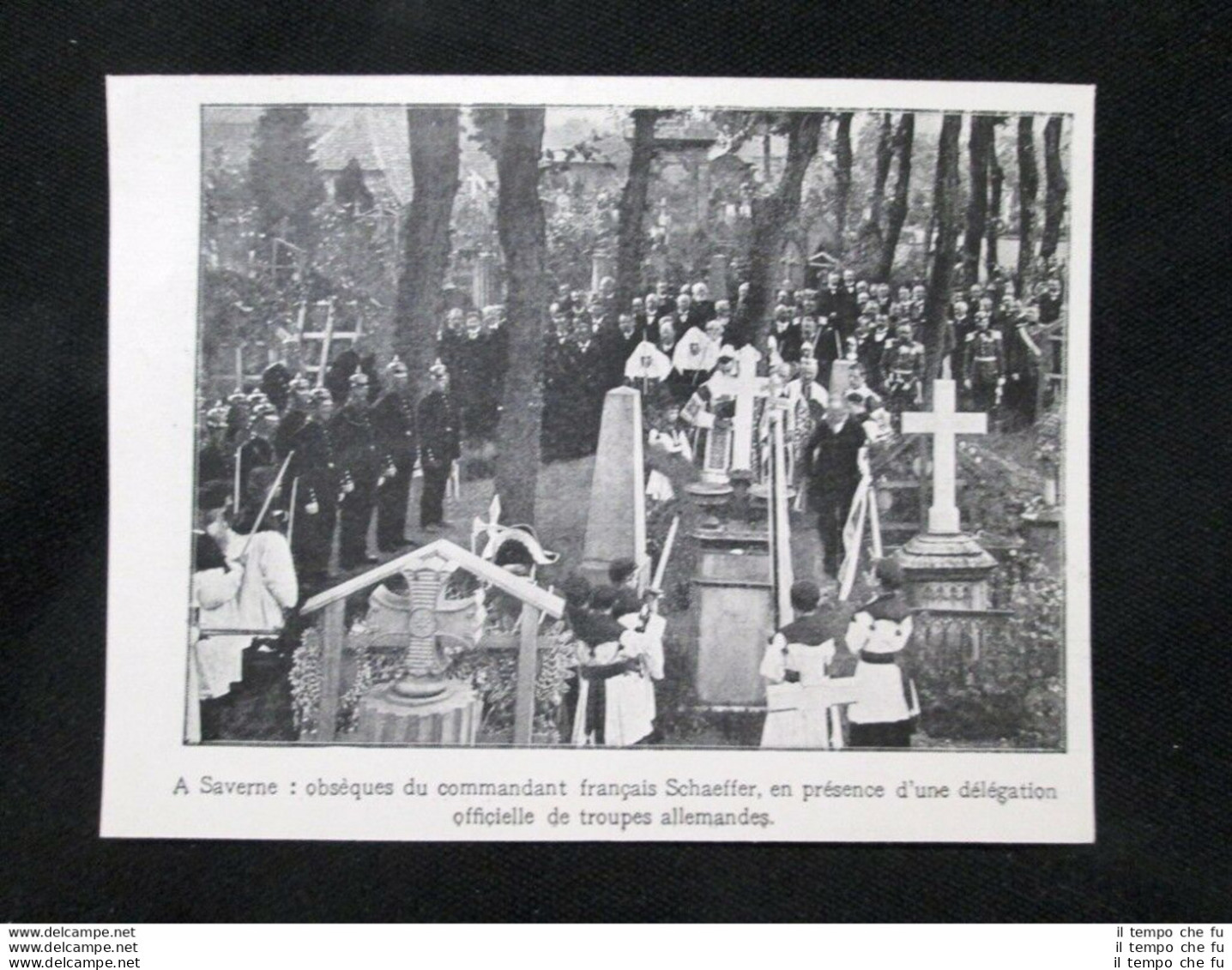 A Saverne: Funerale Del Comandante Francese Schaeffer Stampa Del 1905 - Autres & Non Classés