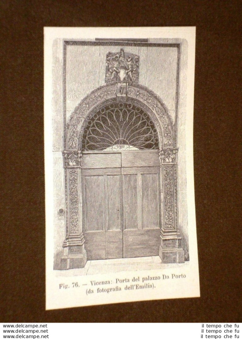 Rara Veduta Di Fine '800 Vicenza - Porta Del Palazzo Da Porto - Before 1900