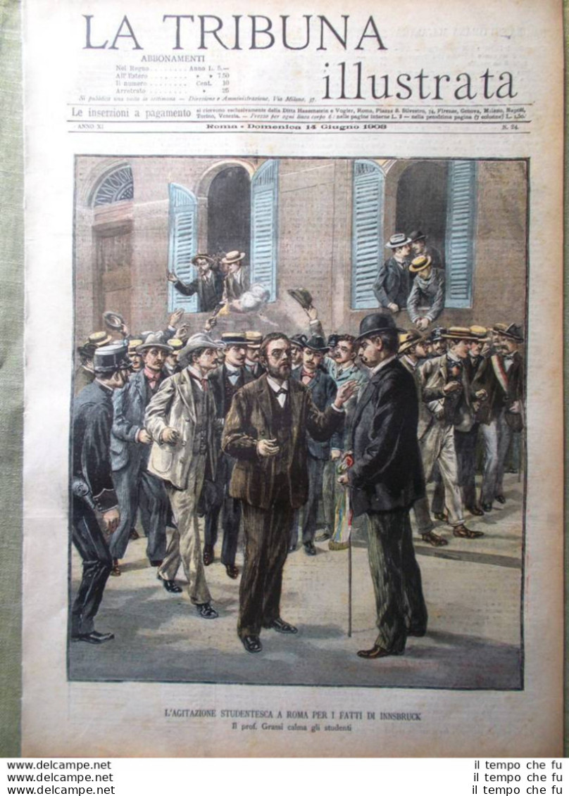 La Tribuna Illustrata 14 Giugno 1903 Incendio Banco Pietà Napoli Rigutini Corese - Andere & Zonder Classificatie