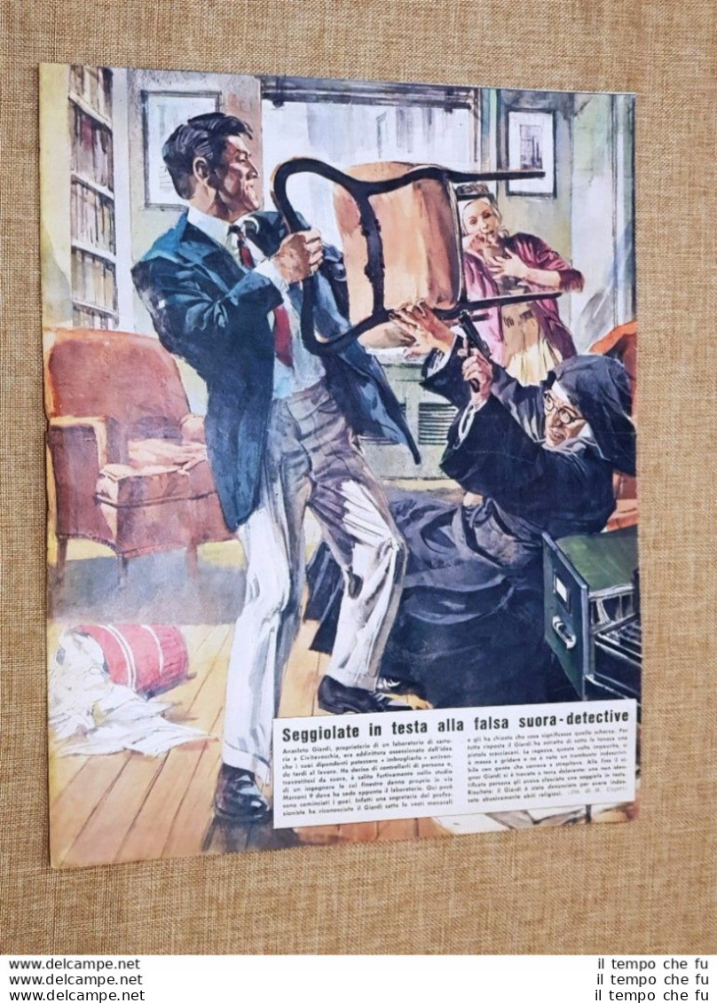 Retrocopertina Domenica Del Corriere Del 1966 Anacleto Giardi Civitavecchia - Autres & Non Classés