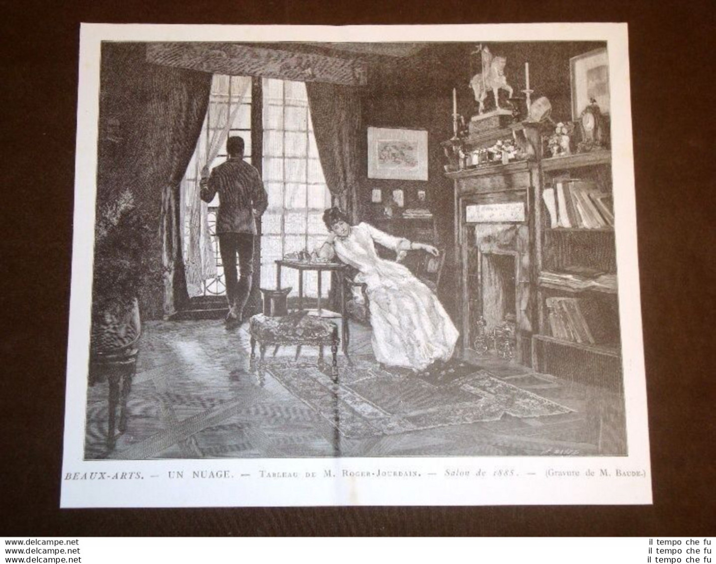 Un Nuage Tableau De M. Roger - Jourdain Salon De 1885 Gravure De M. Baude - Ante 1900