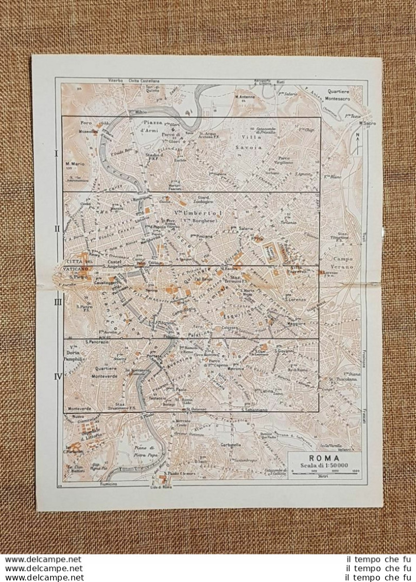 Carta Geografica Cartina Del 1939 Roma Montesacro Verano Monteverde Lazio T.C.I. - Mapas Geográficas