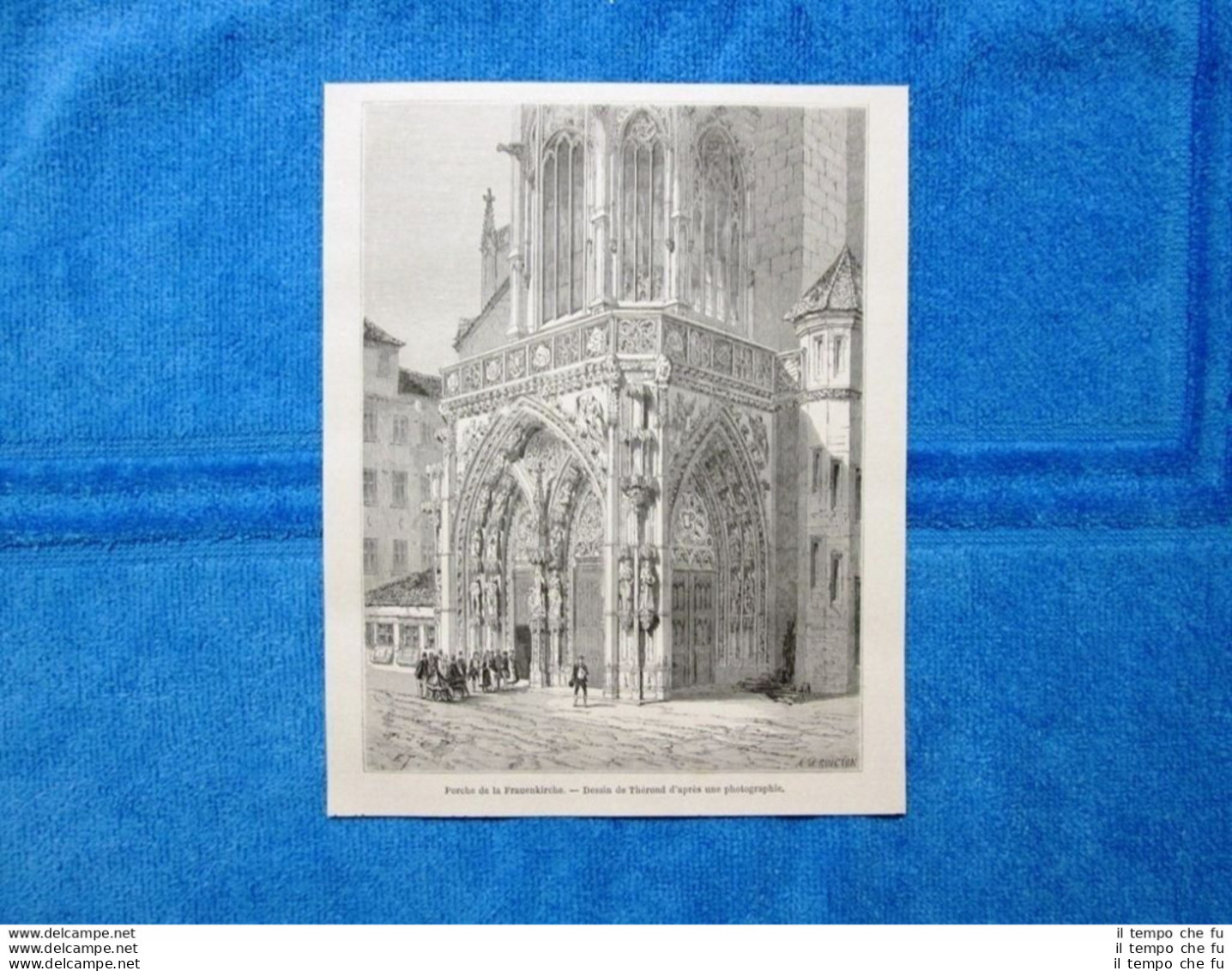 Gravure Année 1864 - Porche De La Frauenkirche - Porticato Della Frauenkirche - Ante 1900