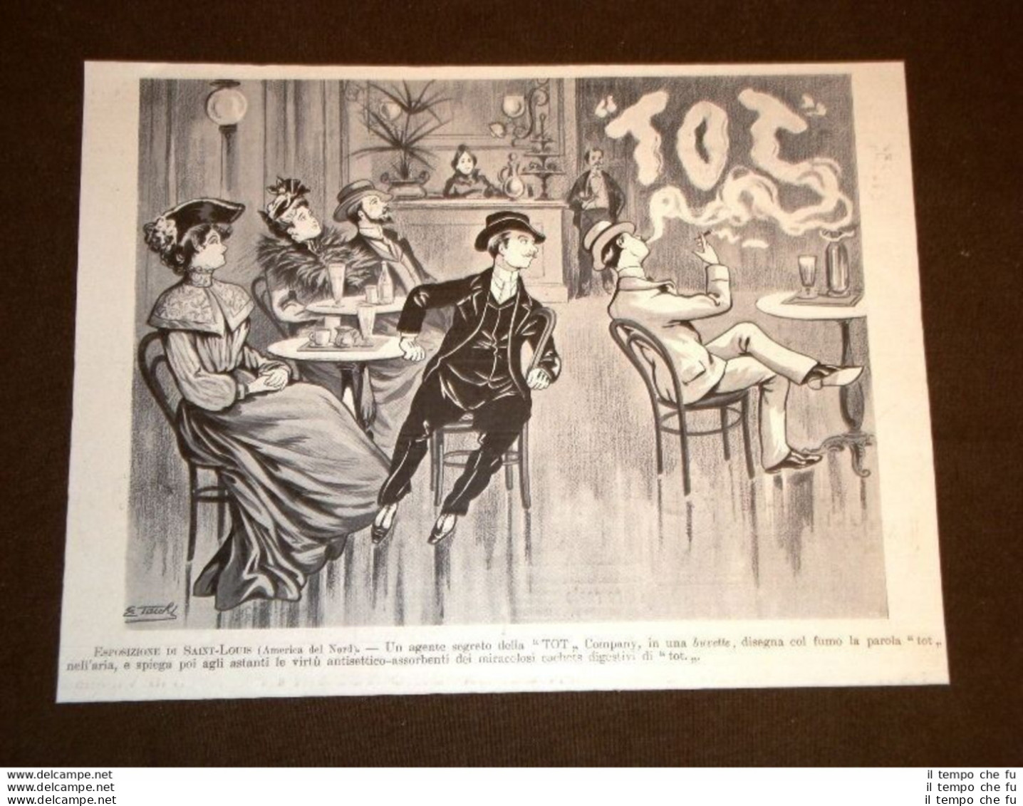 Pubblicità D'Epoca Per Collezionisti Del 1904 Cachet TOT Tema Agente Segreto - Autres & Non Classés