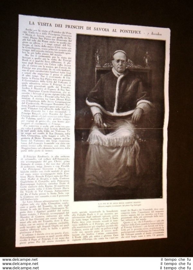 Roma Nel 1929 Re Regina D'Italia Visitano Papa Nardone Umberto De Vecchi Pio XI - Altri & Non Classificati