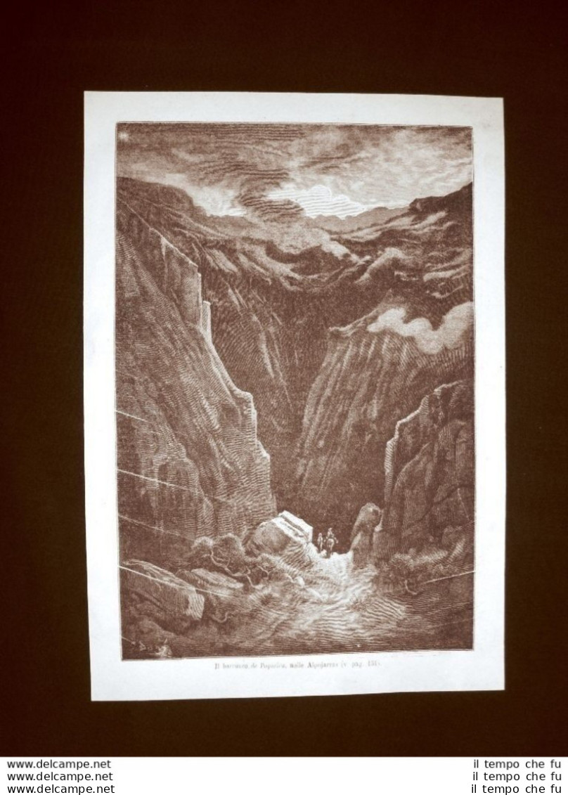 Incisione Di Gustave Dorè Del 1874 Barranco De Poqueira Nelle Alpujarras Spagna - Vor 1900