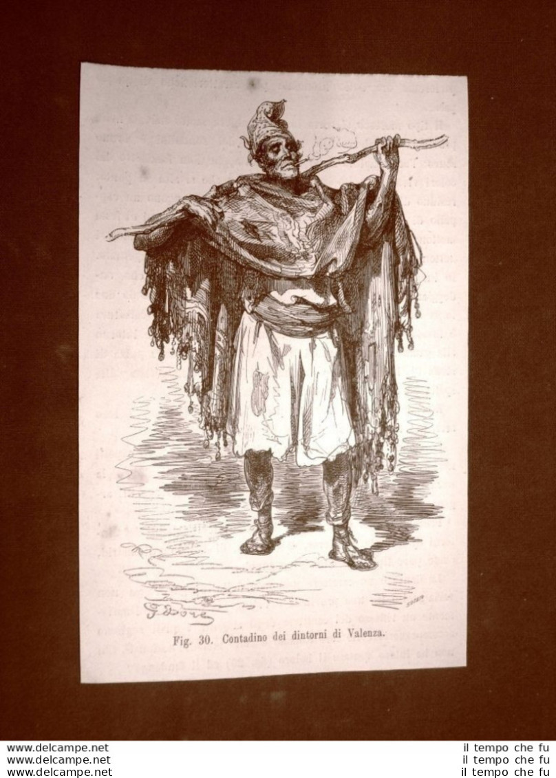 Contadino Dei Dintorni Di Valenza Nel 1883 Spagna Disegno Di Gustave Doré - Vor 1900