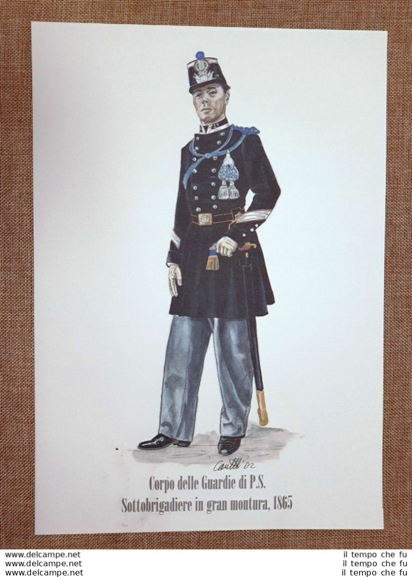 Corpo Guardie Di P.S. Sottobrigadiere Gran Montura 1865 Divisa Polizia Di Stato - Sonstige & Ohne Zuordnung