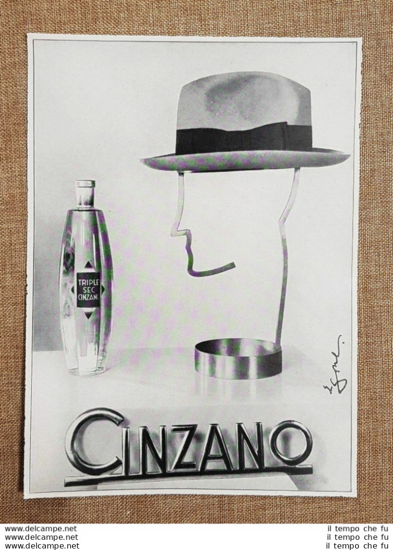 Pubblicità Del 1933 Triple Sec Cinzano Liquore - Autres & Non Classés