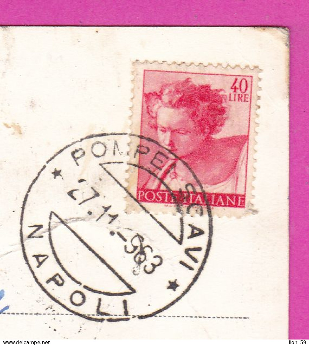 294020 / Italy - Naples - Vesuve - Nouvelle Bouche Eruptive Jet De Lave PC 1963 USED 40 L Sistine Chapel By Michelangelo - 1961-70: Poststempel