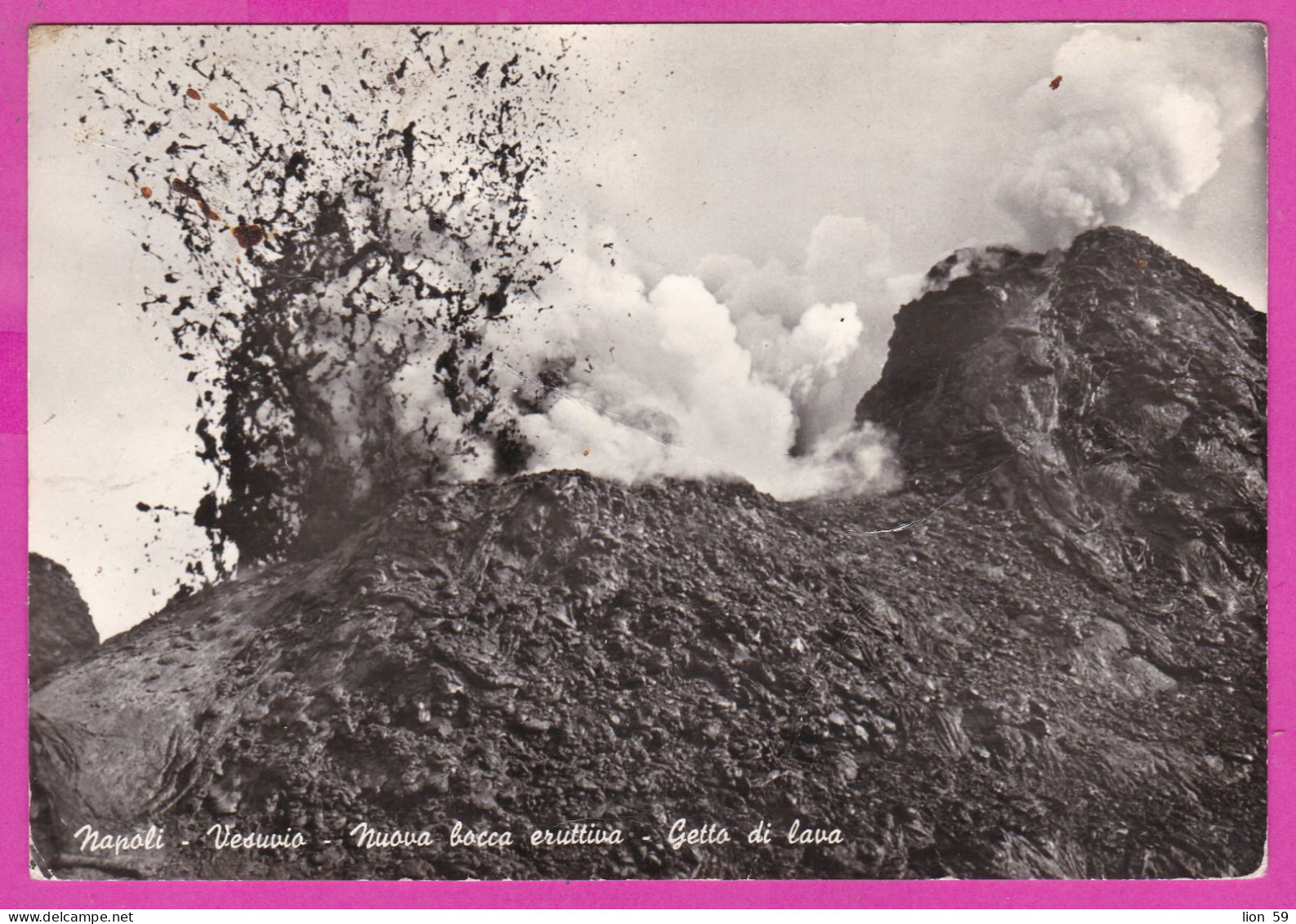 294020 / Italy - Naples - Vesuve - Nouvelle Bouche Eruptive Jet De Lave PC 1963 USED 40 L Sistine Chapel By Michelangelo - 1961-70: Poststempel