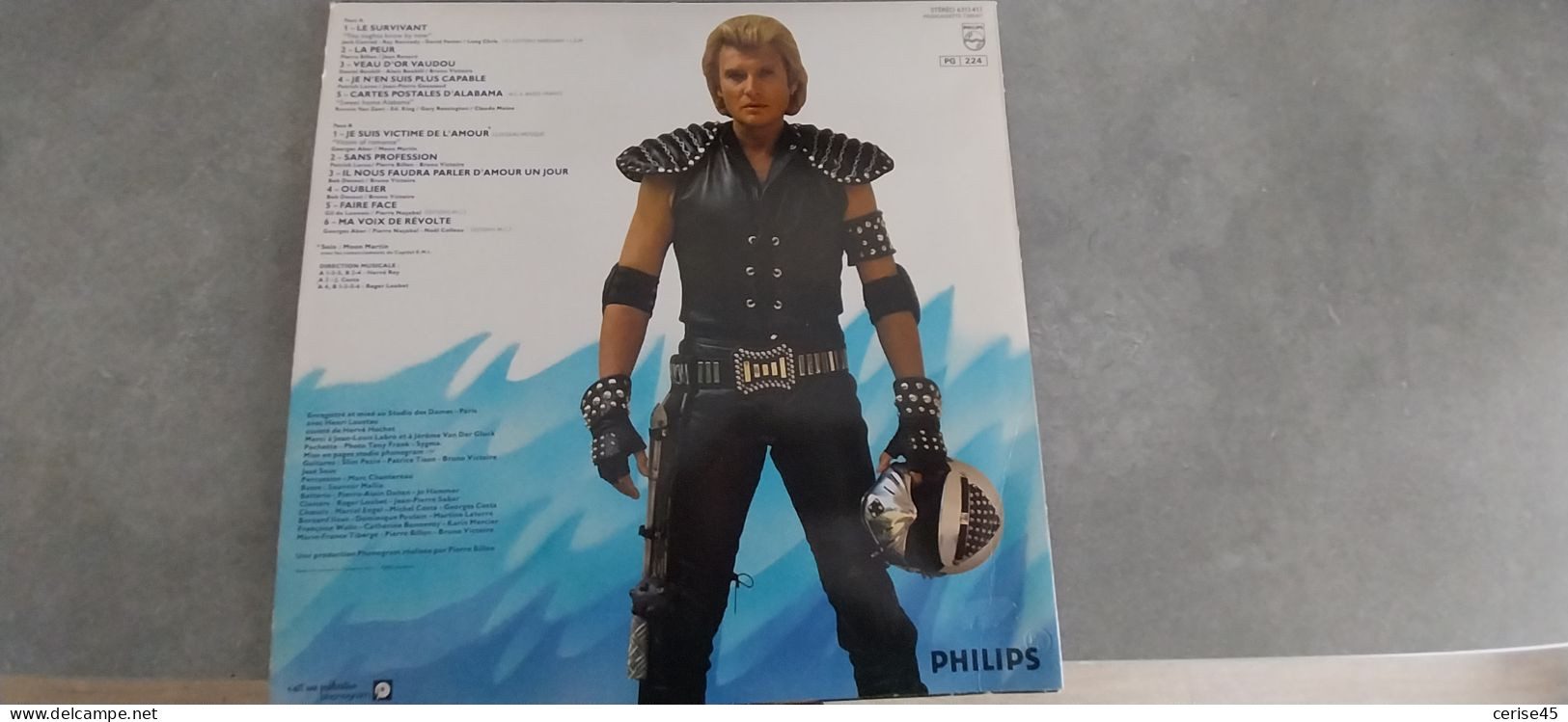 33 T JOHNNY HALLYDAY LA PEUR  1982  ...11 Titres - Other - French Music