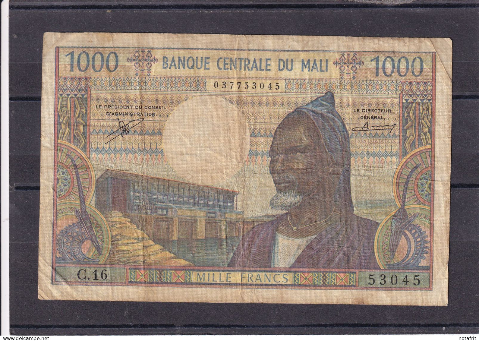 Mali 1000 Fr   Fine  See Scan  AOF Village Dogon  Et Barage - Other - Africa