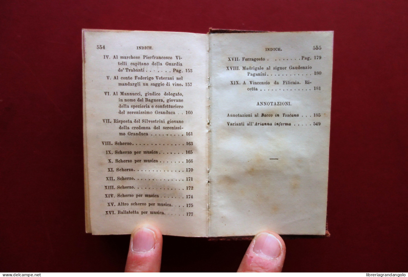 Poesie Di Francesco Redi Con Annotazioni Al Bacco In Toscana Barbera 1868 - Zonder Classificatie