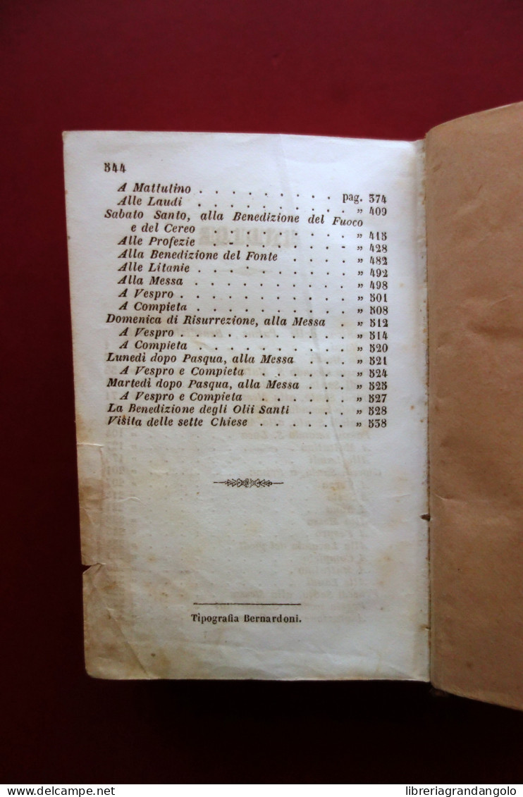 Uffizio Della Settimana Santa Versione Italiana Di Monsignor Martini 1846 - Unclassified