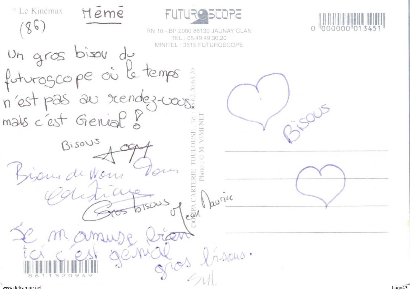 (RECTO / VERSO) FUTUROSCOPE - LE KINEMAX - CPM GF - Poitiers