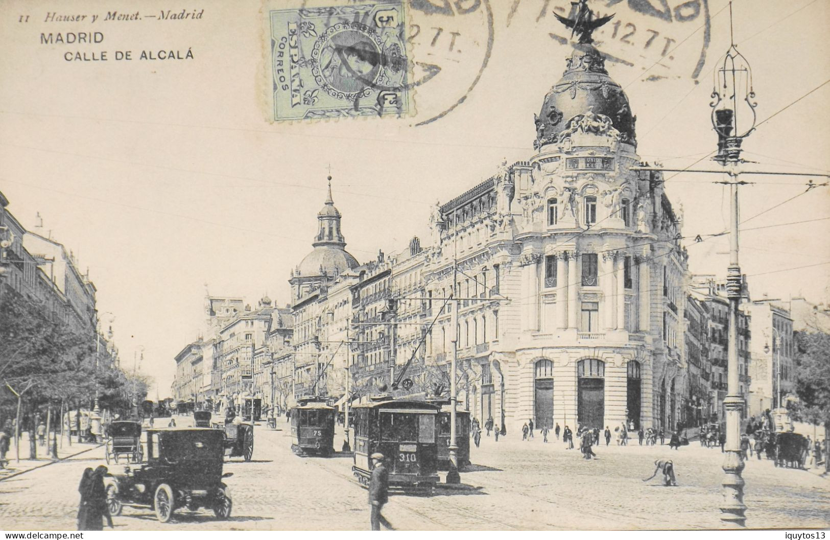 CPA . - Espagne > MADRID - Calle De Alcala Y El Fenix Espanol - Tramway  - Très Belle Animation - 1912 - TBE - Madrid