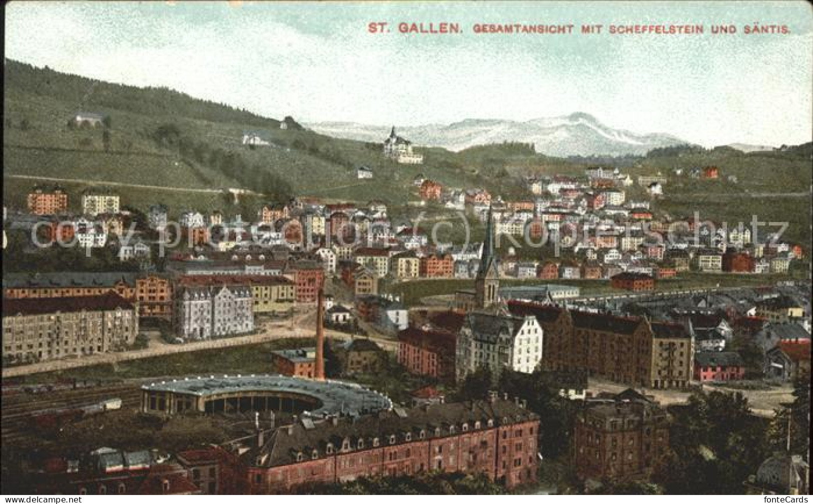 11520134 St Gallen SG Gesamtansicht Mit Scheffelstein Und Saentis St. Gallen - Autres & Non Classés