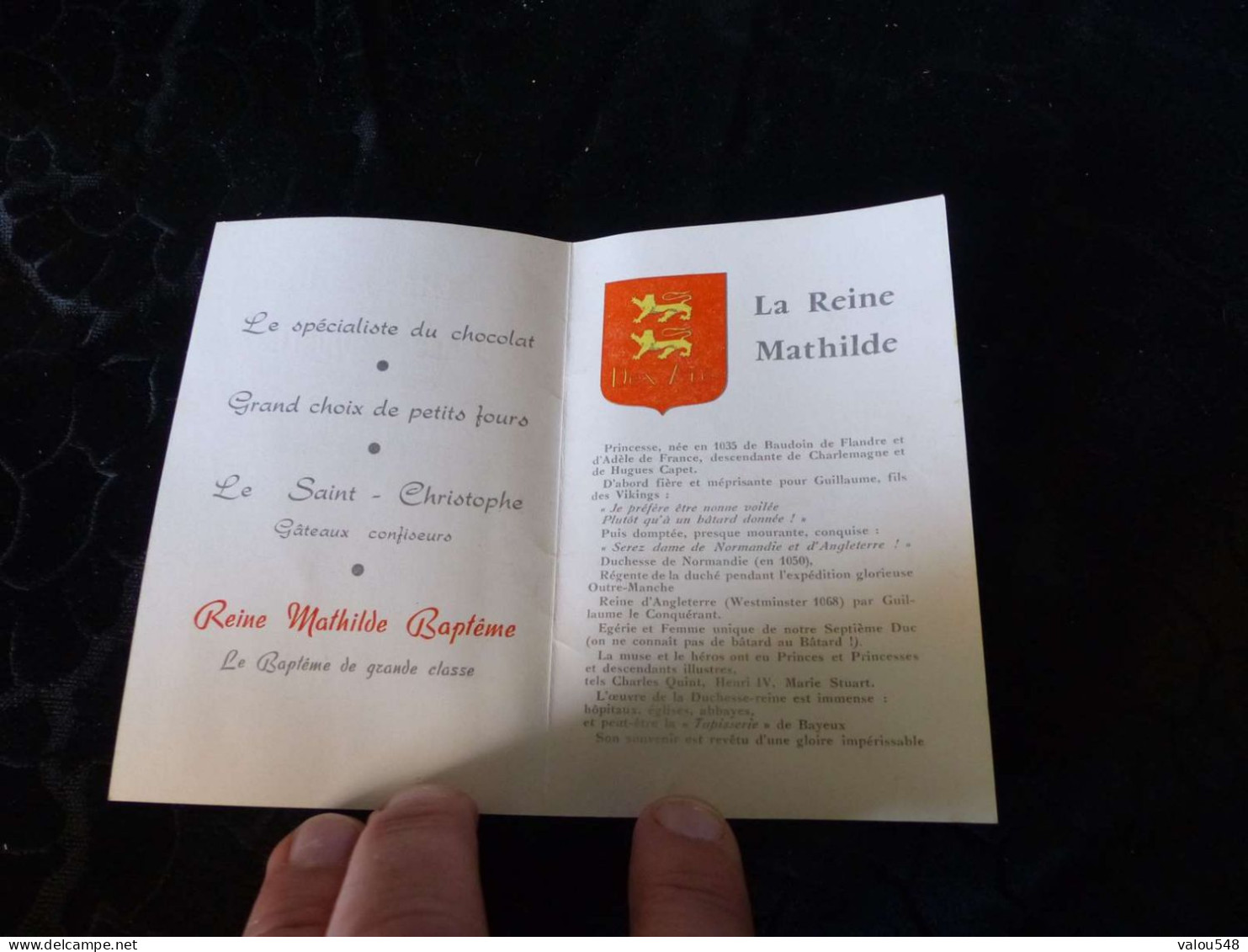 VP-54 , Publicité à La Reine Mathilde , Claude Anquetil, Chocolatier , Paris - Werbung