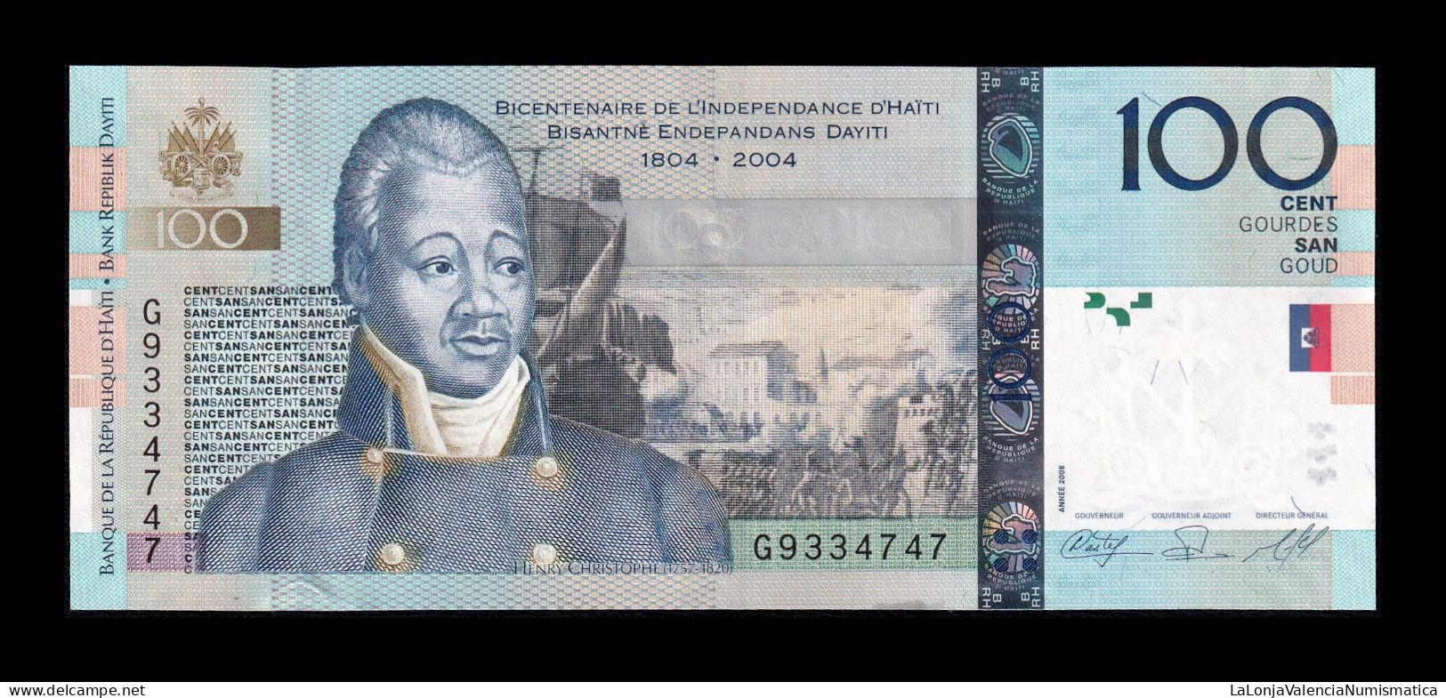 Haití 100 Gourdes Commemorative 2008 Pick 275b Sc Unc - Haiti