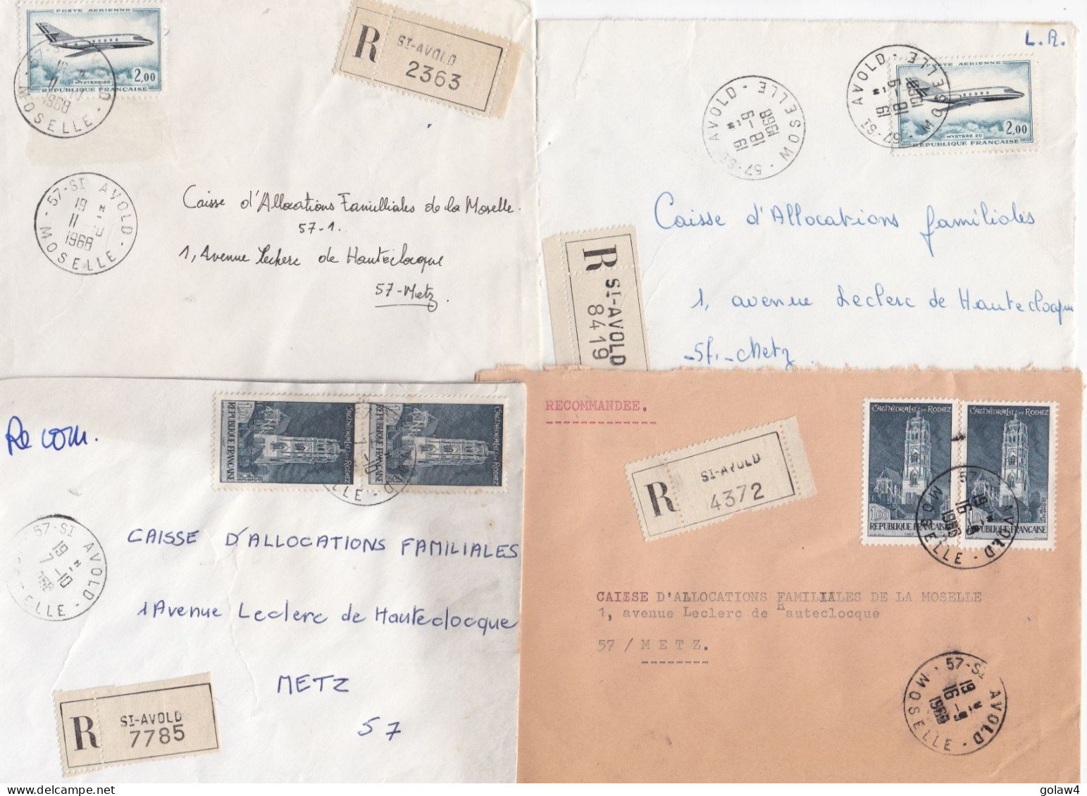 37056# LOT 47 LETTRES FRANCHISE PARTIELLE RECOMMANDE obl ST AVOLD MOSELLE SAINT 1967 1968 pour METZ 57