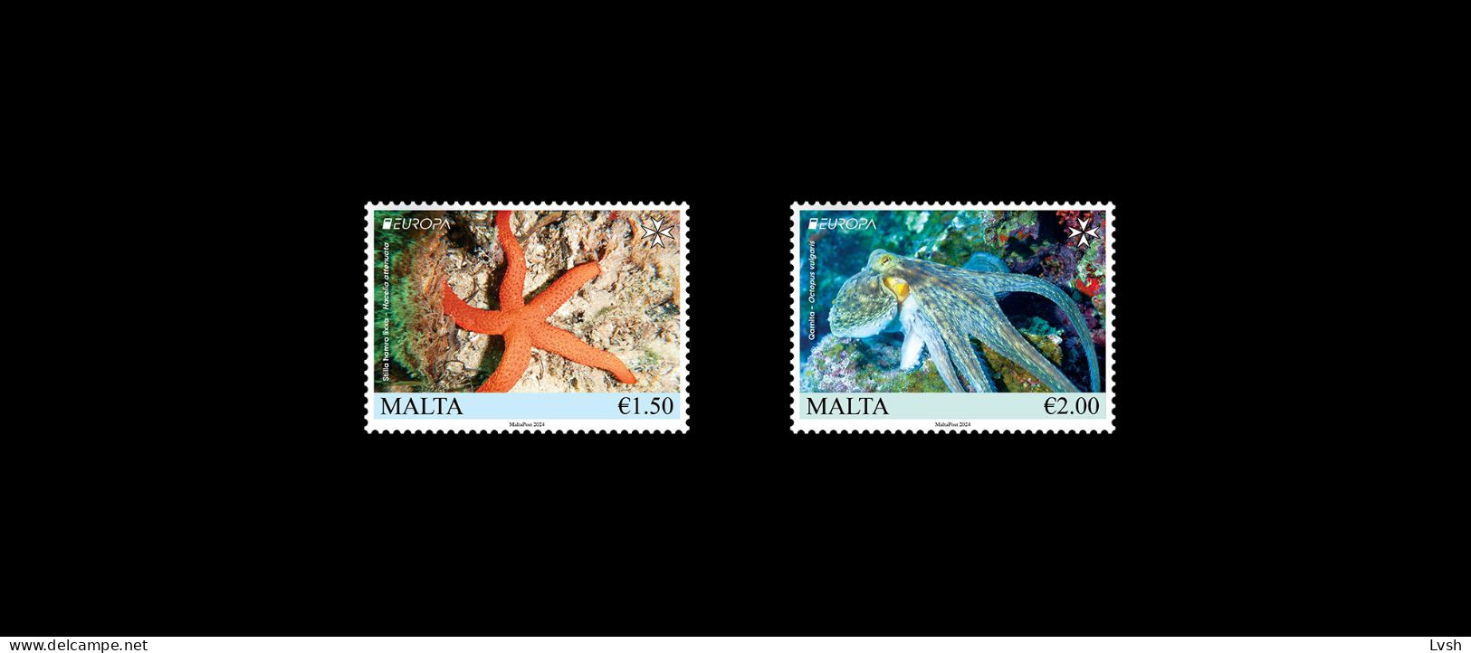 Malta.2024.Europa CEPT.Underwater Fauna And Flora.2 V. ** . - 2024