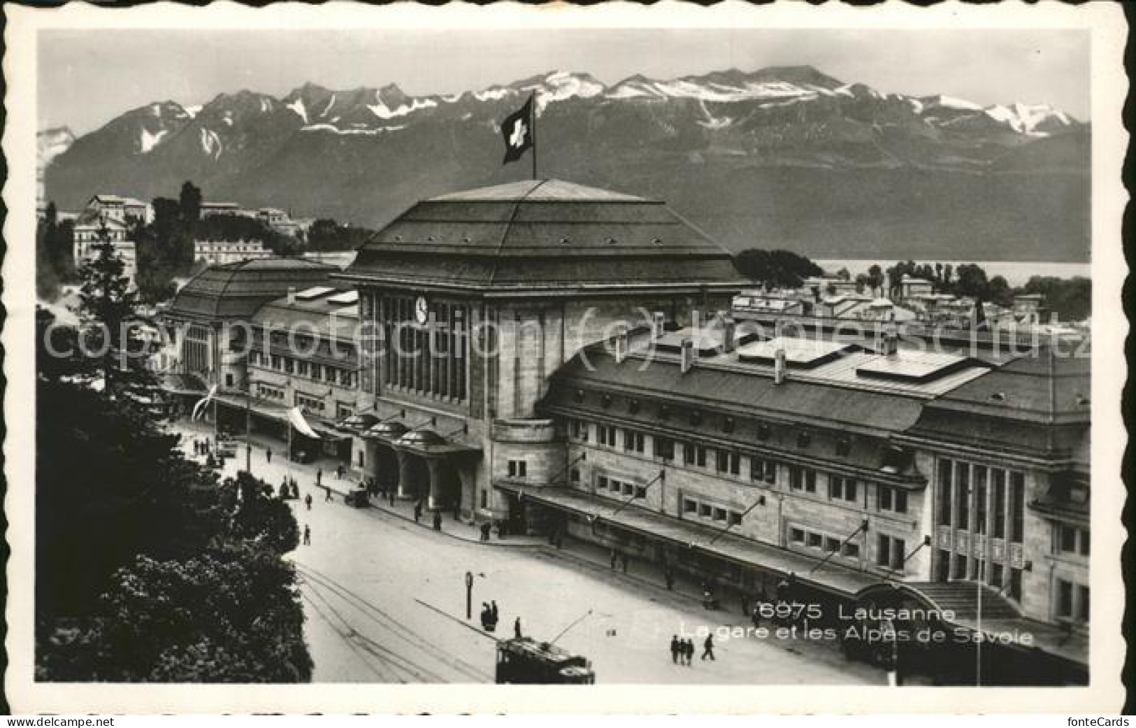 11500958 Lausanne VD La Gare Et Les Alpes De Savoie Lausanne - Other & Unclassified