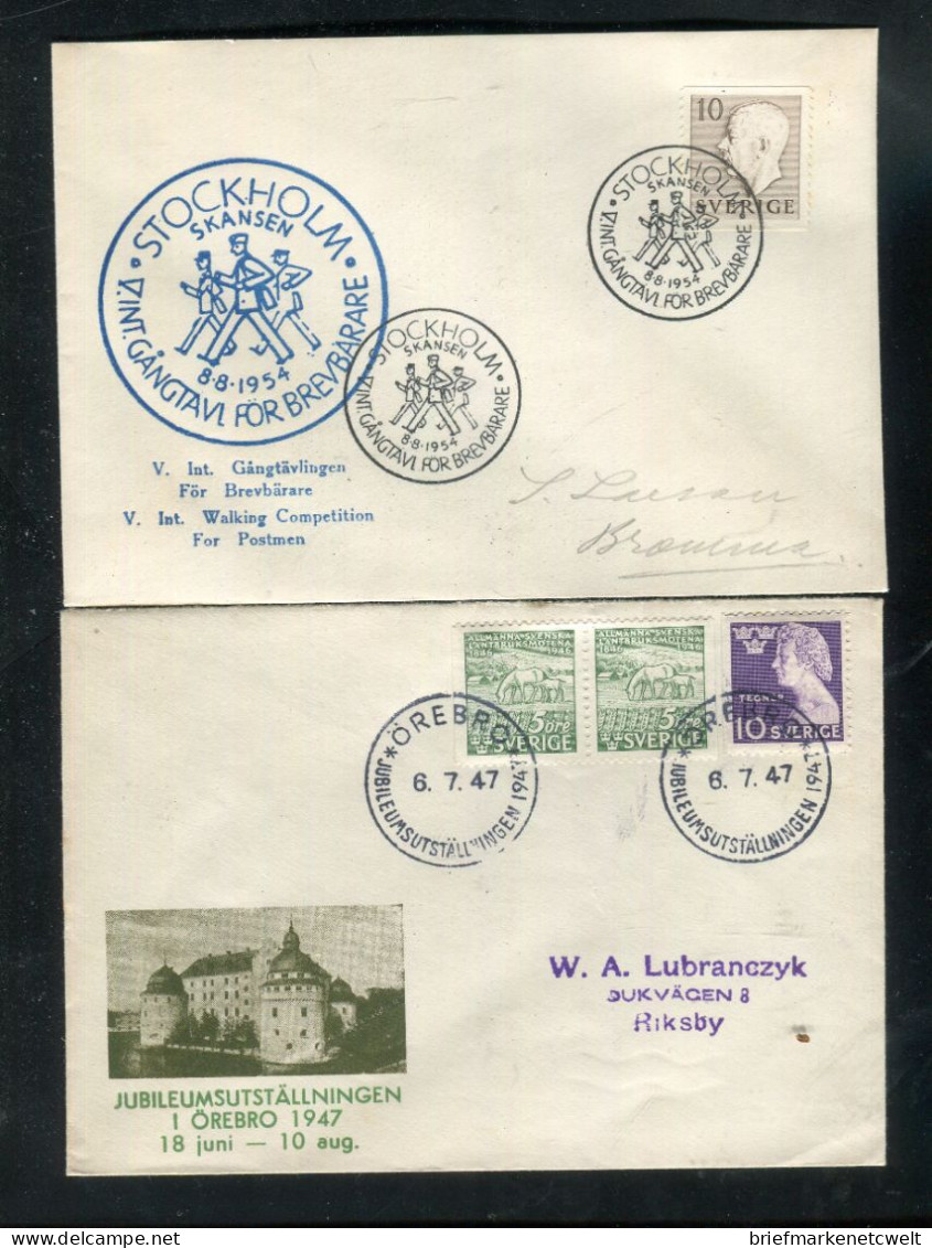 "SCHWEDEN" 1947 Ff., 2 Sonderbriefe (B1244) - Covers & Documents