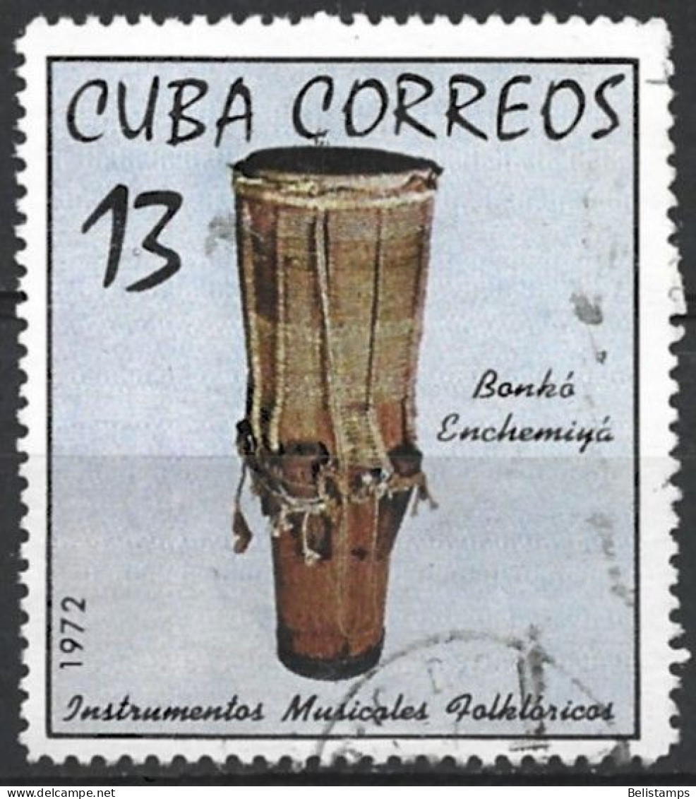 Cuba 1972. Scott #1742 (U) Traditional Musical Instrument, Bonko Enchemiya (Drum) - Usados