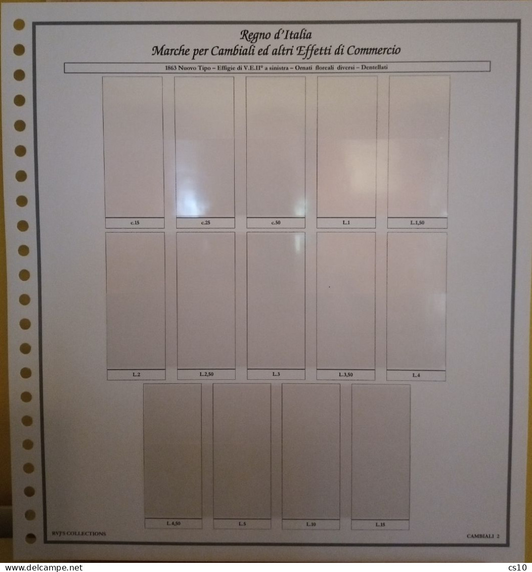 Marche Cambiali Effetti Commercio Regno RSI Luogotenenza Repubblica - Raccolta Fogli Aggiornamento 22anelli Standard - Revenue Stamps